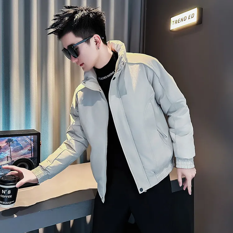男士冬季外套2025新款立领保暖棉衣潮牌痞帅冬装修身短款加厚棉袄
