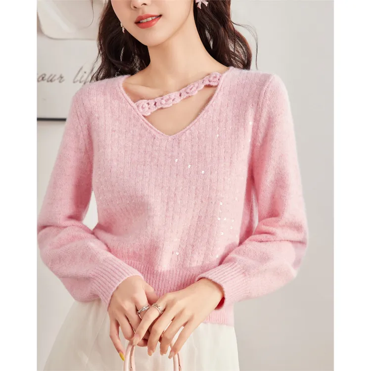 IEF/爱依服2025秋季新款法式甜美温柔风通勤百搭设计感毛织上衣