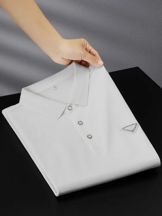 2025夏季男士轻奢商务休闲polo衫男短袖修身薄款冰感翻领T恤男潮