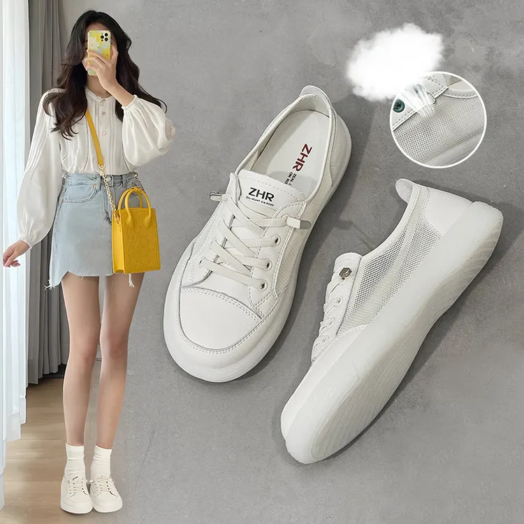 增高鞋ZHR/则则旅游鞋软底单鞋女厚底网面休闲舒适百搭鞋子女高跟