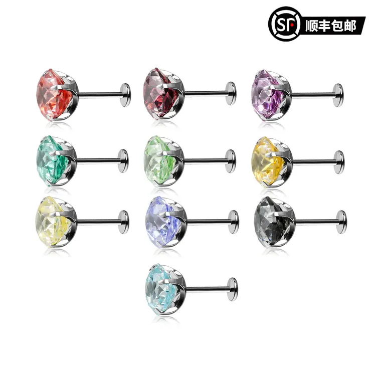 钛合金锆石耳饰 钛合金锆石耳钉ES242