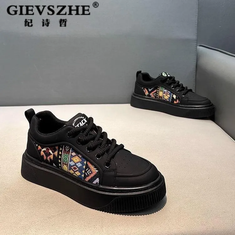 纪诗哲潮牌男鞋秋季新款时尚休闲板鞋男士透气厚底低帮休闲运动鞋