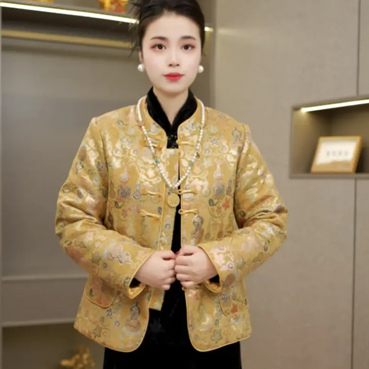 【福禄双全2】新中式国风气质时尚重工刺绣复古夹棉冬季棉衣