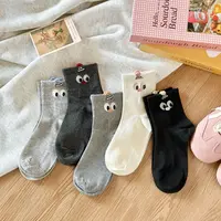 【A235】秋季女士中端棉袜小耳朵可爱款棉袜吸汗透气