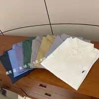新款气质休闲韩版简约纯色小人衬衫B7734 