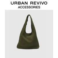 URBAN REVIVO2025秋季新款男慵懒风编织托特单肩包UAMB50091