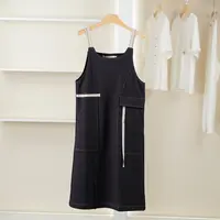 麦迪尚品【unbl】50905228 夏季吊带不对称口袋背带裙品牌女装