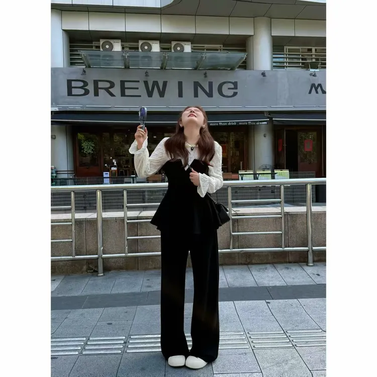 楠序源子微胖女装 早秋套装女款爆款2025新款高级感两件套YZ37061