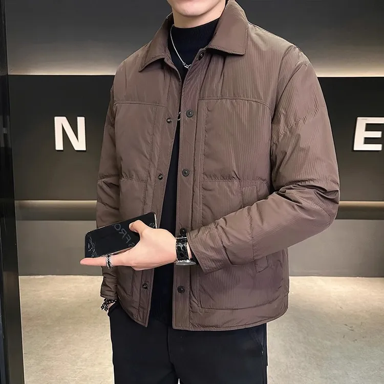 冬季翻领羽绒服男士保暖帅气短款鸭绒外套男款高品质时尚百搭休闲