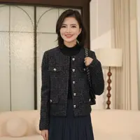 枫竺阿楠anan 气质粗花小香外套百搭高端圆领长袖上衣女
