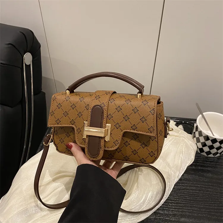 高级感单肩印花包包女2025新款小众高级感小方包通勤手提包斜挎包