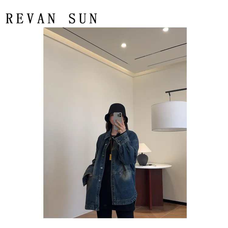 ［REVAN SUN］-大骨架穿搭 花旸 牛仔外套3430