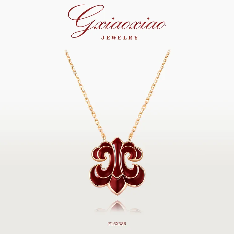 G XIAOXIAO 925银【赤蔷卷】高级感百搭鸢尾花项链 F16X386新年礼物