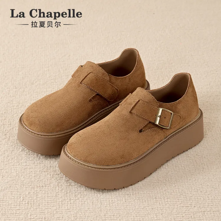 拉夏贝尔厚底勃肯鞋女2025春夏季新款全包一脚蹬时松糕底增高单鞋