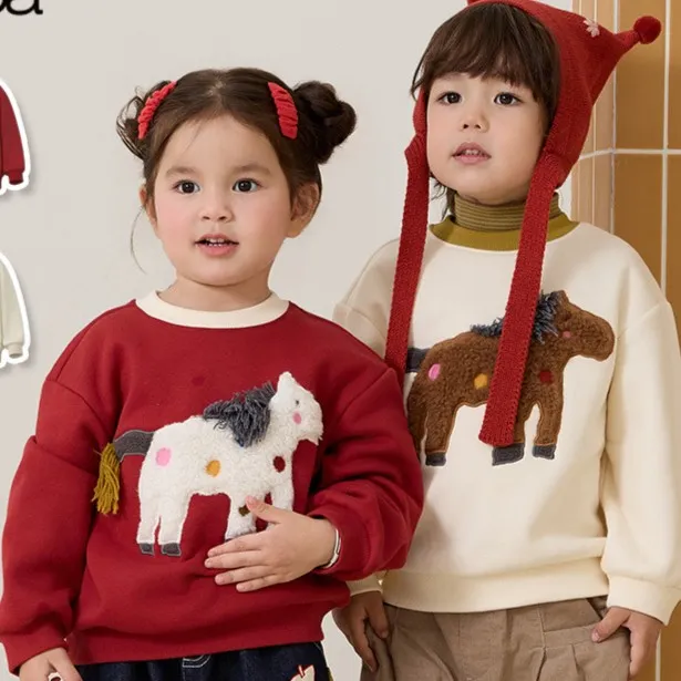 【佳佳芋丸同款】papa爬爬新年马上有秋冬季新品儿童卫衣加绒加厚