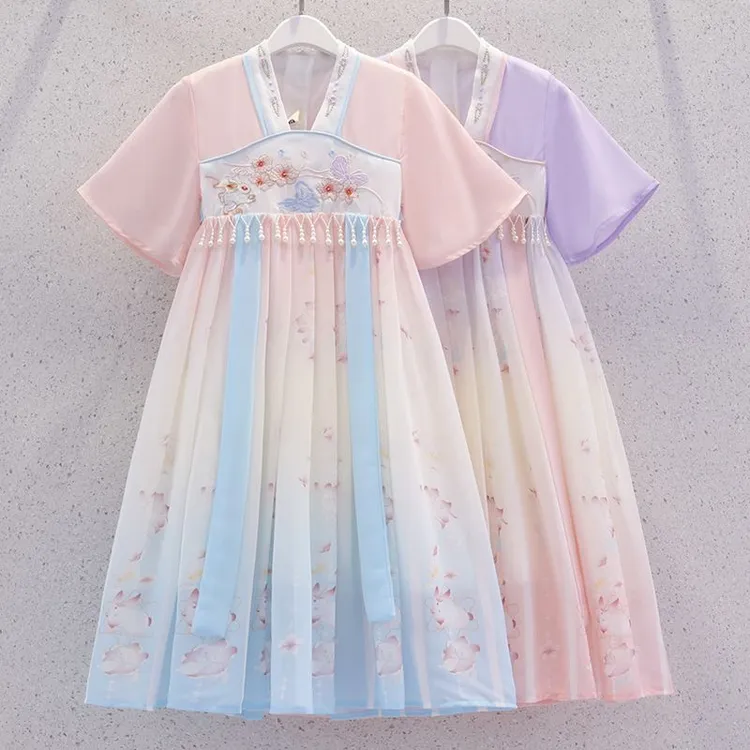儿童汉服夏超仙古装女童2025新款女孩古风唐装连衣裙夏季童装裙子