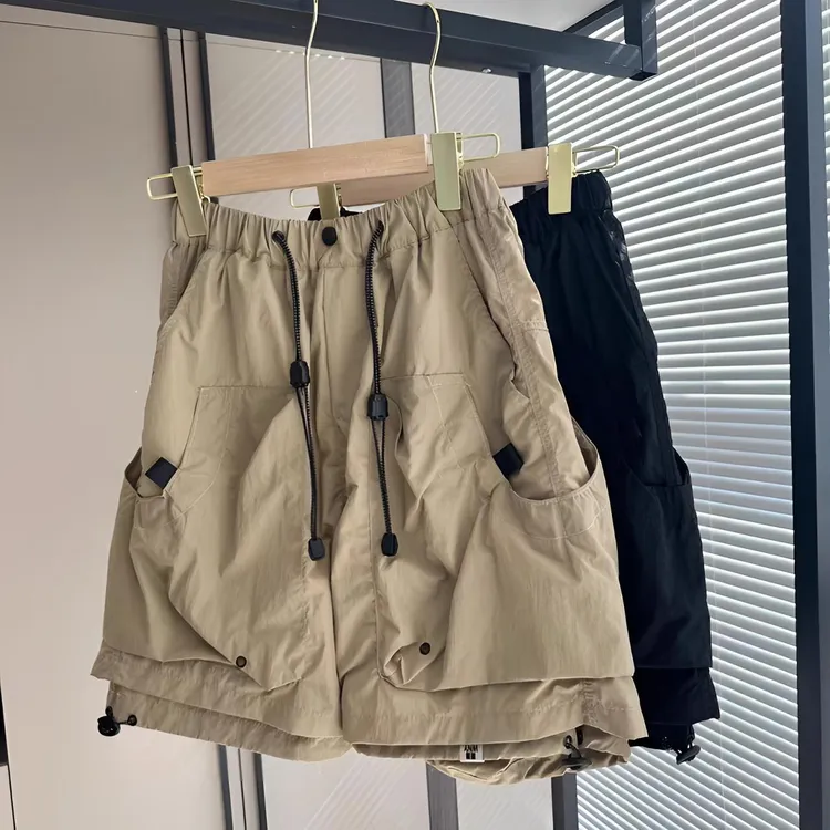 工装机能短裤男夏季2025新款潮牌宽松直筒五分裤重工休闲运动中裤
