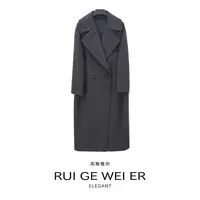 【芮格薇尔】秋冬加厚款女士毛呢外套中长款女宽松休闲款8102