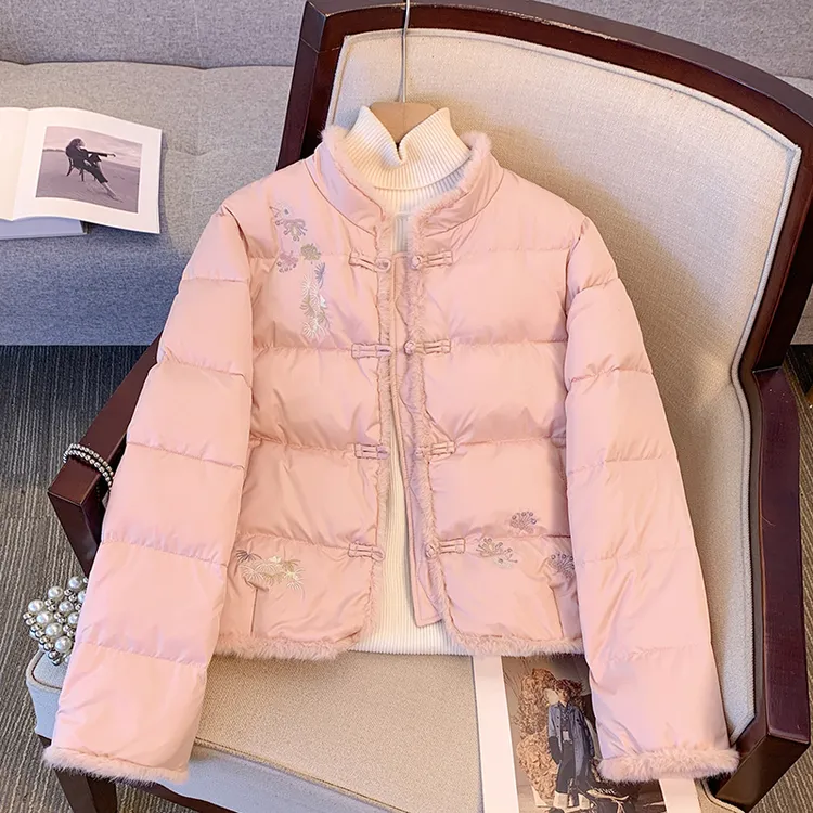 JOZDICE/纪治迪哲羽绒服女款轻奢高端刺绣中式短款外出新款外套