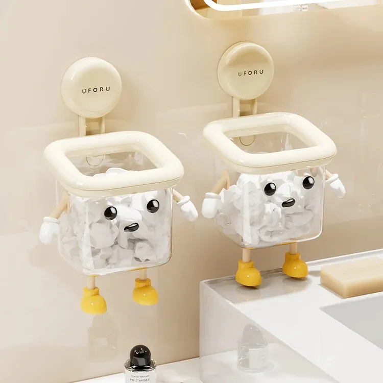 吸盘废弃洗脸巾收纳盒家用壁挂二次利用棉柔巾收纳沥水皂架免打孔