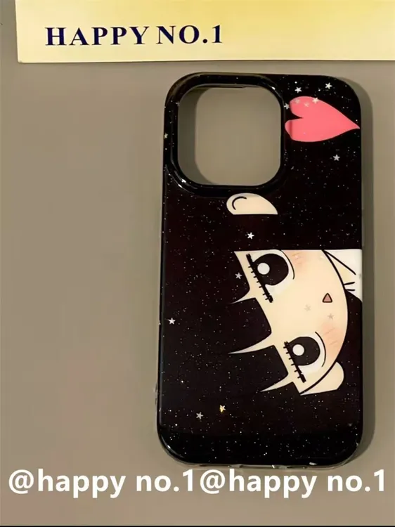 可爱黑发Q版爱心黑沼爽子适用苹果14iPhone13手机壳防摔全包防水