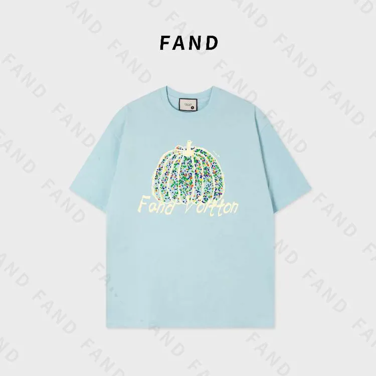 FAND品牌【Lujia】2025新品夏季情侣装彩绘南瓜印花宽松圆领短袖T恤