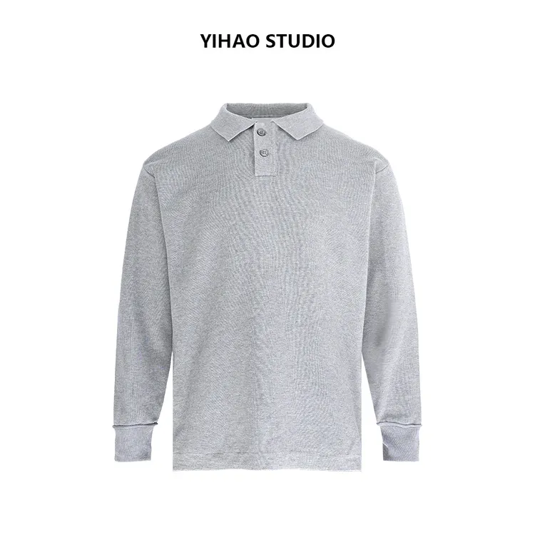 YIHAO STUDIO秋冬男款高级舒适POLO针织衫时尚百搭休闲保暖毛衣