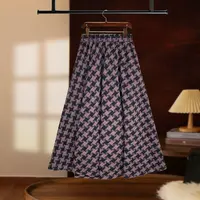 【NANA专属】毛呢千鸟格半身裙女2025高腰显瘦a字中长款D8039