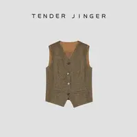 Tender Jinger通勤蕾丝拼接羊毛马甲T53YLL41358