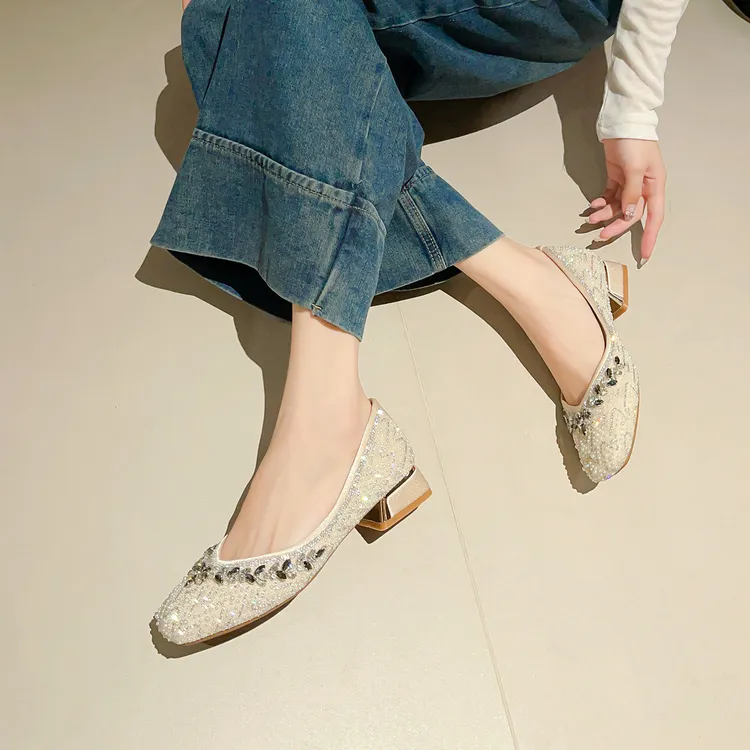 (编号047-073在此下单)手工水钻时尚单鞋百搭