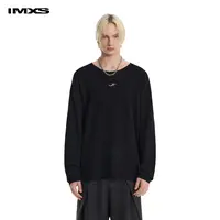 IMXS美式潮流基础长袖绣花纯色宽松毛衣男女25年新款
