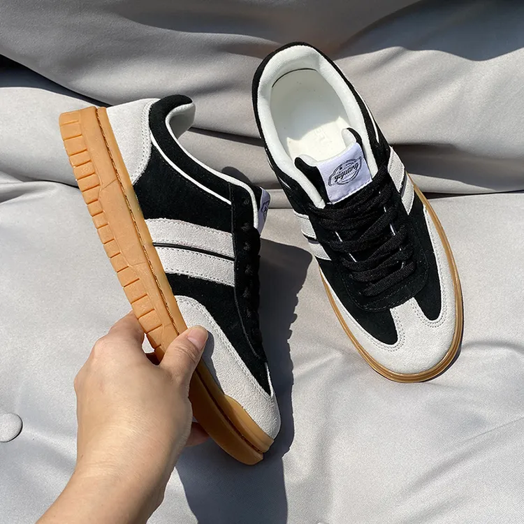 男士新款秋季运动鞋经典百搭黑白拼色板鞋休闲鞋时尚情侣鞋大码鞋