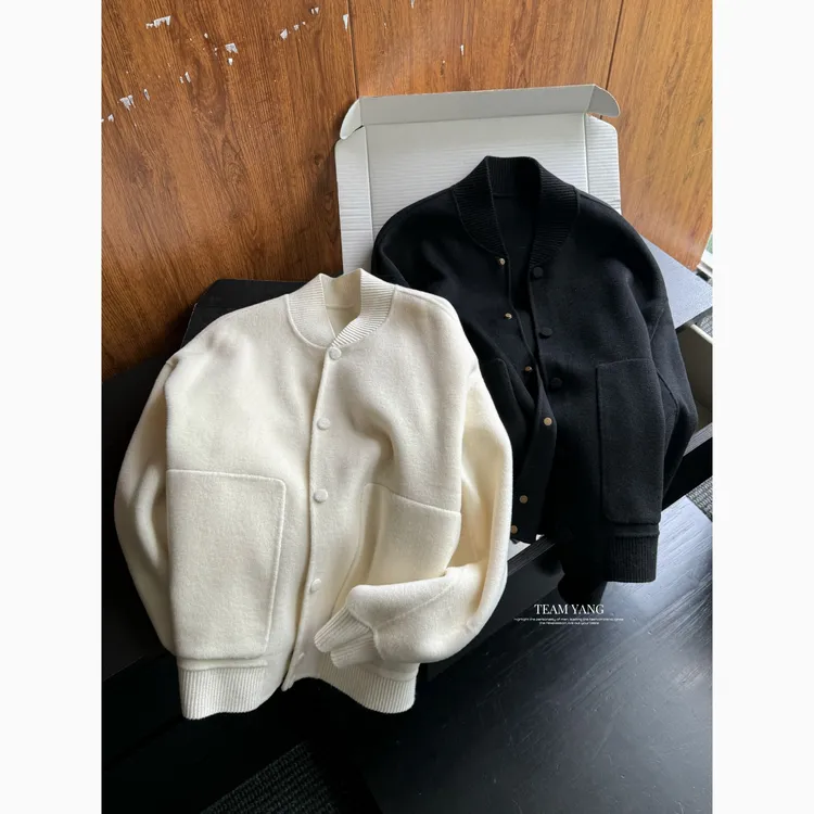 Team Yang-秋冬新品L-P满分双面羊毛轻奢极简老钱风男夹克WT1107