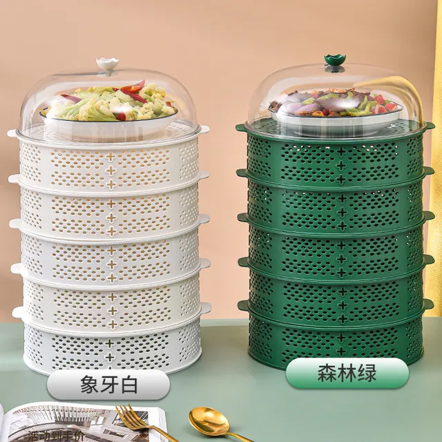 厨房置物架餐桌剩菜罩多层收纳架子多功能放碗盘碗碟用品家用大