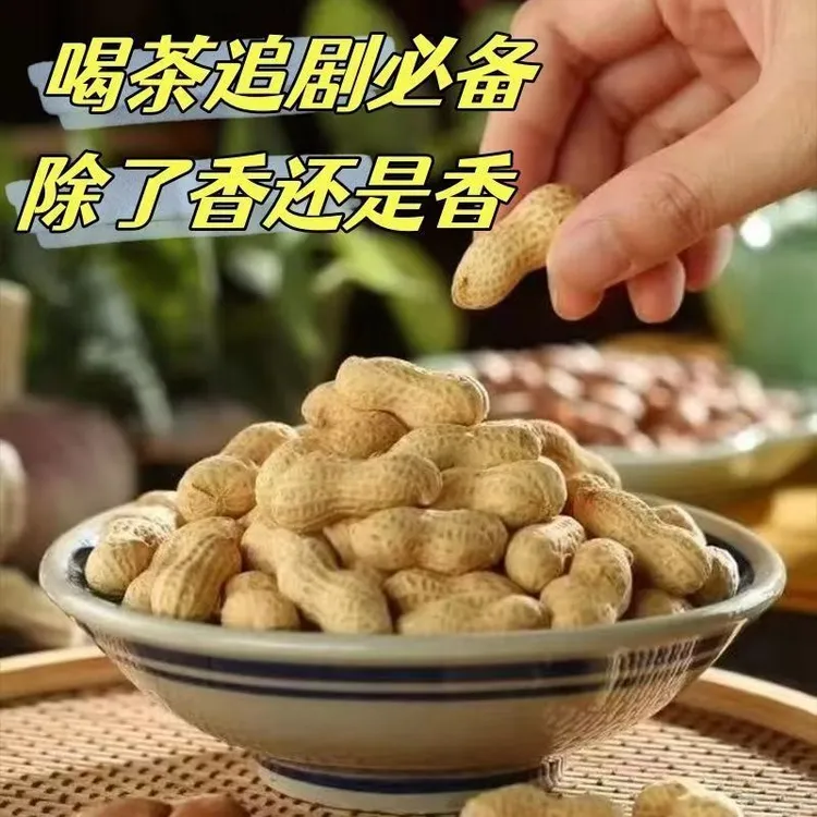 核桃味带壳花生水煮晒干花生咸香美味坚果零食下酒菜夜宵店批发