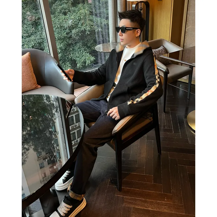 【双织带夹克】秋冬新连帽保暖高级感男装外套男士新款休闲装上衣