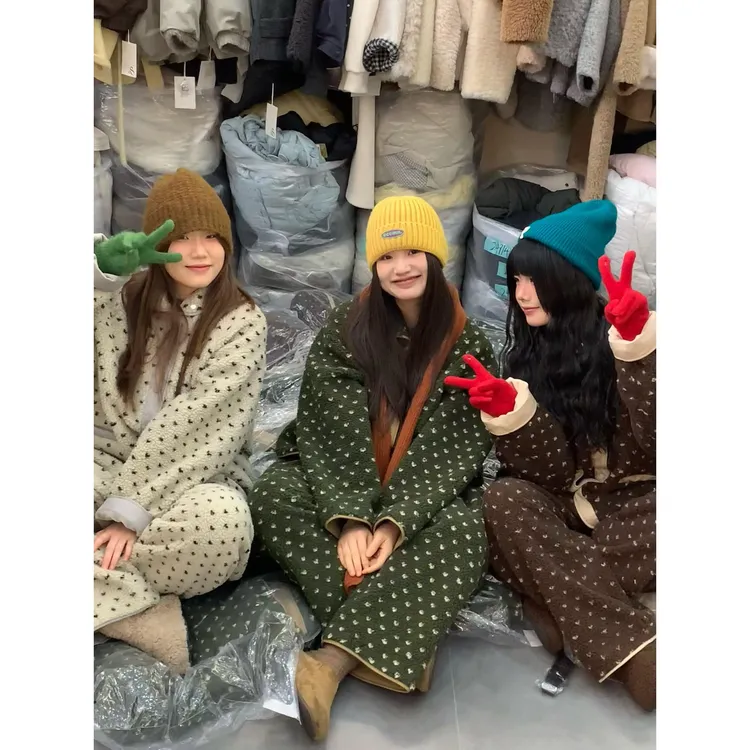 韩系甜美复古碎花珊瑚绒睡衣女冬季新款加厚保暖家居服套装可外穿