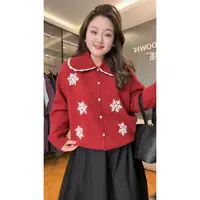 【雪花红毛衣】TOYA大码女装冬季新款上衣打底宽松显瘦百搭高级感