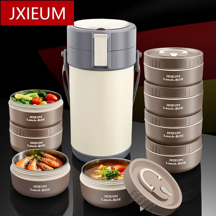 JXIEUM德国超强保温饭桶24小时316L不锈钢新款手提饭盒桶多层便携