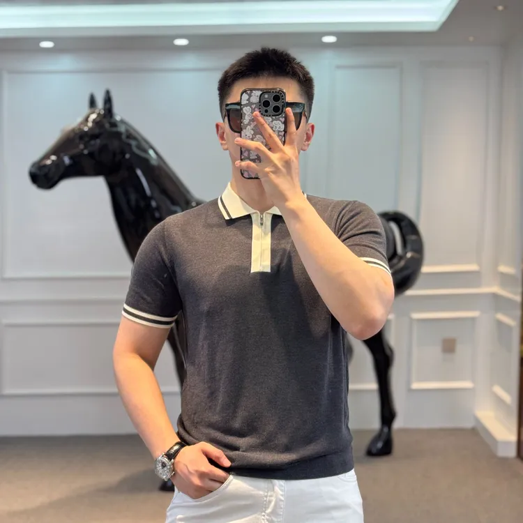 <古帝特尼>“撞色领边”春夏新款纯色舒适休闲polo套头短袖SJ-26003