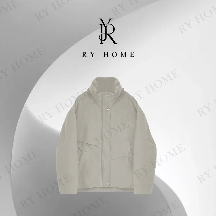 【容雨RYHOME】亚麻极简派克90白鸭绒羽绒服外套254YF1381