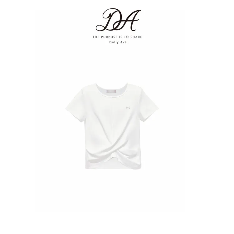 【现货】Dolly Ave 「黑标系列」高支精棉纽结设计款女童夏季上衣T恤