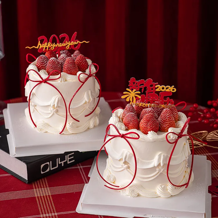 2026新年跨年蛋糕装饰亚克力插牌马年元旦春节甜品装扮网红插件