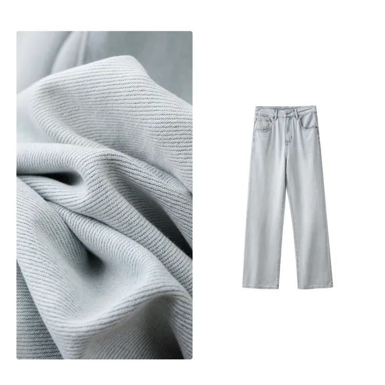 门店45&9！会呼吸的牛仔裤！全棉水洗蓝/直筒休闲浅色牛仔裤 Q00044