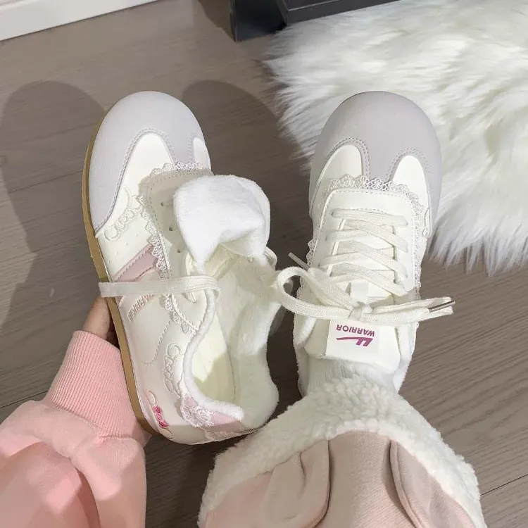 回力2025冬季加绒KT猫女新款韩版百搭学生冬季保暖二棉鞋德训板鞋