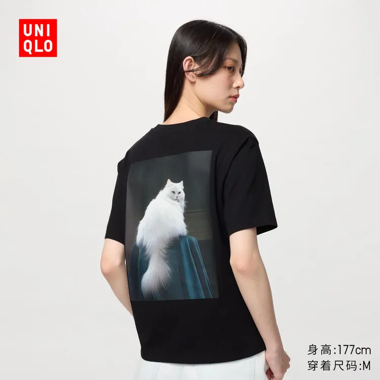 优衣库女装UT CAT PHOTOGRAPHS印花短袖T恤可爱猫咪478694