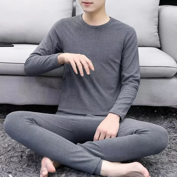 源头厂家男士双面德绒保暖套装防寒磨绒保暖内衣秋衣秋裤打底衫男