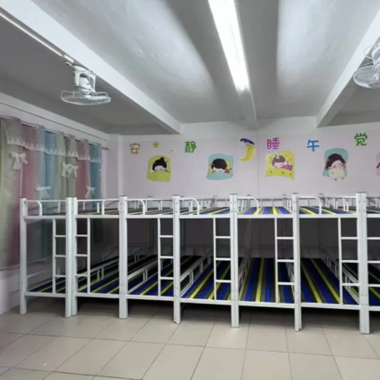 小学生午托床幼儿园双层床铺铁架小餐桌辅导托管班午睡上下儿童床