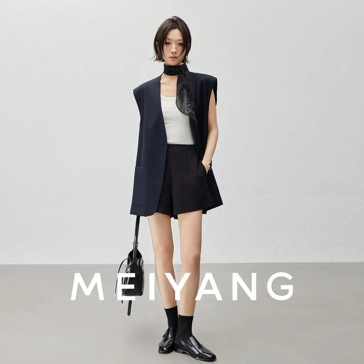 A美洋MEIYANG 都会西装马甲 【商场同款】老钱V领无袖宽松上衣-周一