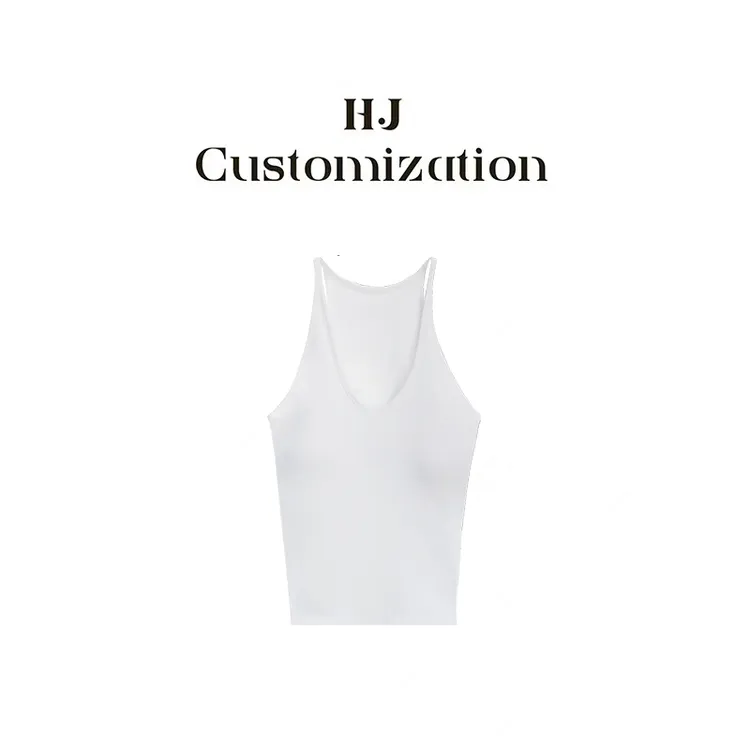 【H·J】“仲夏假期”亲肤柔软自带胸垫贴合有形U领细带背心2500